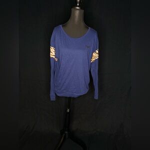 PINK Victoria's Secret Long Sleeve Tee with Tiger Stripe Accents